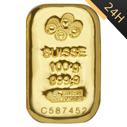 Sztaba złota PAMP 100 g 24H