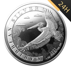SREBRNA MONETA BARBADOS:CARIBBEAN PELICAN 1 oz 24H VM